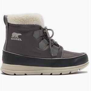 Sorel Charcoal and Cream Ankle Boots